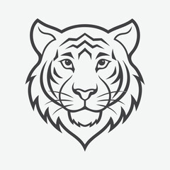 Tiger Head Line Art Logo Vector Illustration Isolated On White Background Perfect for Branding and Design