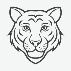 Tiger Head Line Art Logo Vector Illustration Isolated On White Background Perfect for Branding and Design