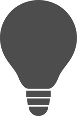 Fototapeta premium Silhouette light bulb icon in dark gray color.