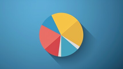 Colorful Pie Chart on Blue Background