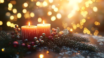 Christmas Candles and Decorations.