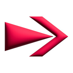 Inflate 3D illustration of arrow or direction icon with red color