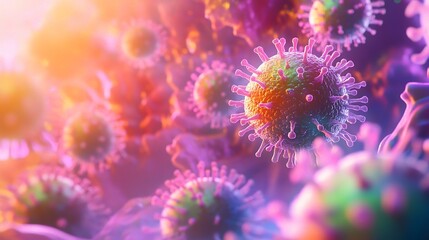 Conceptual 3D digital illustration of a flu vaccine, showcasing the importance of vaccination in preventing influenza. The image depicts the vaccine in a clinical setting
