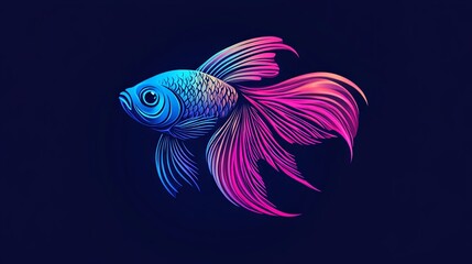 Fototapeta premium A sleek and minimalist fish logo designed to represent elegance and aquatic themes