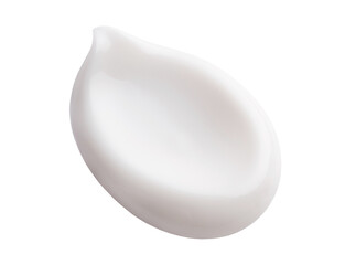 creamy smear of white cosmetic texture on transparent background skin care concept