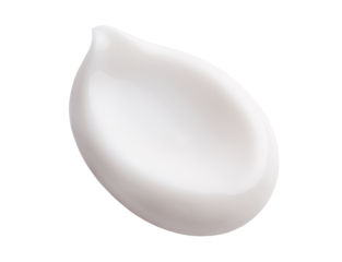 creamy smear of white cosmetic texture on transparent background skin care concept