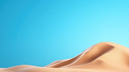 A serene desert landscape with smooth sand dunes and clear sky.