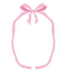 Coquette pink frame ribbon lace bow, pink wavy border y2k retro set. Aesthetic feminine decor. Ruffled ribbon. Doodle hand drawn.