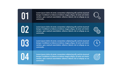 4 steps infographic design template. Business Presentation, Plan, Report, Marketing and Strategy. Vector illustration.