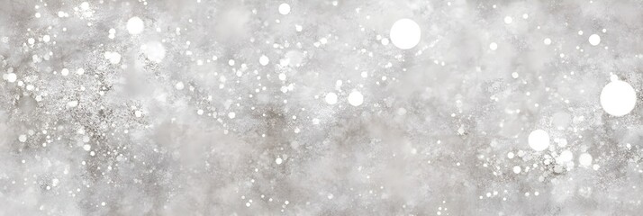 A subtle silver glitter effect on a soft gray background, creating a delicate, festive sparkle