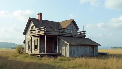 Obraz premium Abandoned cabin in the wilderness waiting for its story to unfold