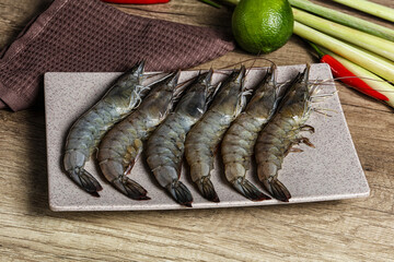 Raw fresh King Tiger prawn