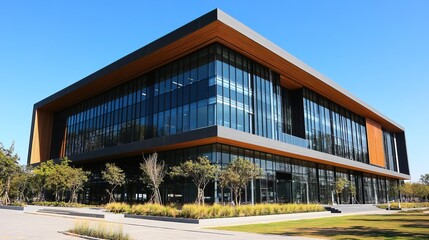 Obraz premium Corporate office building with glass facade