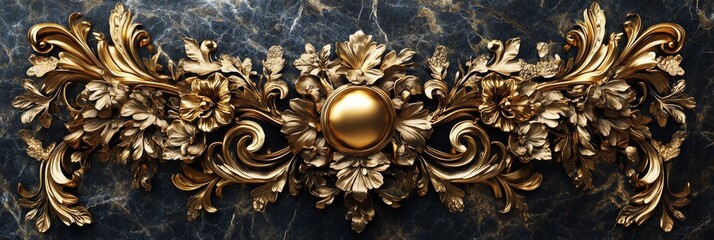 Baroque, Barocco Ornate Marble Ceiling Non-Linear Reformation Design with Intricate Accents Depicting Classic Elegance and Architectural Beauty