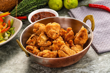 Golden crispy Breaded calamari snack