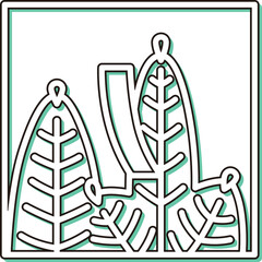 カラーシャドウ正方形ミニ花札　睦月　松　赤短　1月　松に赤短