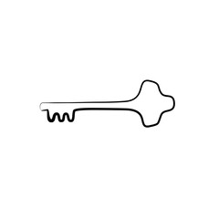 one continuous drawing of key sign