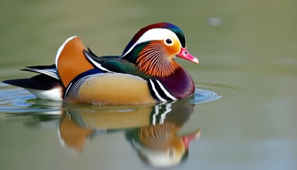  Peaceful moment in nature with a colorful duck