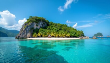 Fototapeta premium Paradise Found A Private Island Escape