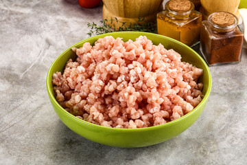 Homemade Raw pork minced meat