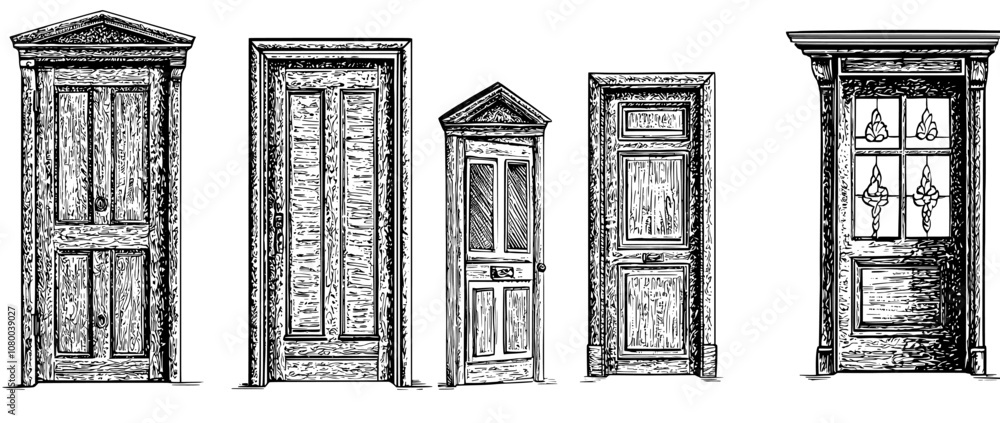 Poster animated steps for opening and closing a door. white frames for a sprite asset for a game. modern is