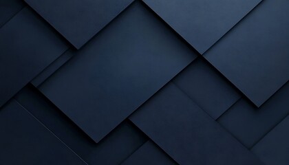 Dark blue background with overlapping geometric stripes.