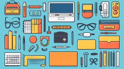 A Collection of Assorted School Supplies and Office Items