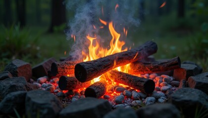  Cozy Campfire  A Warm Wooden Escape