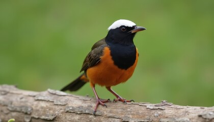 Obraz premium Vibrant bird perched on a branch ready for flight