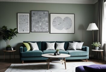 modern living room with sofa