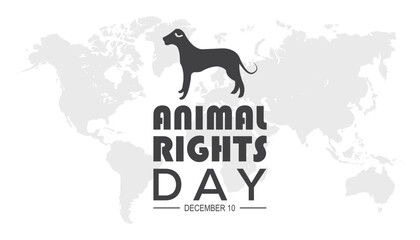 Vector illustration on the theme of international animal rights day observed each year during December. observed each year during December banner, Holiday,