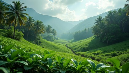  Emerald Valley  A serene tropical landscape