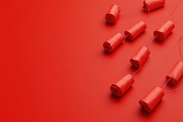 Naklejka premium A bunch of fireworks with a colorful firework on top of them