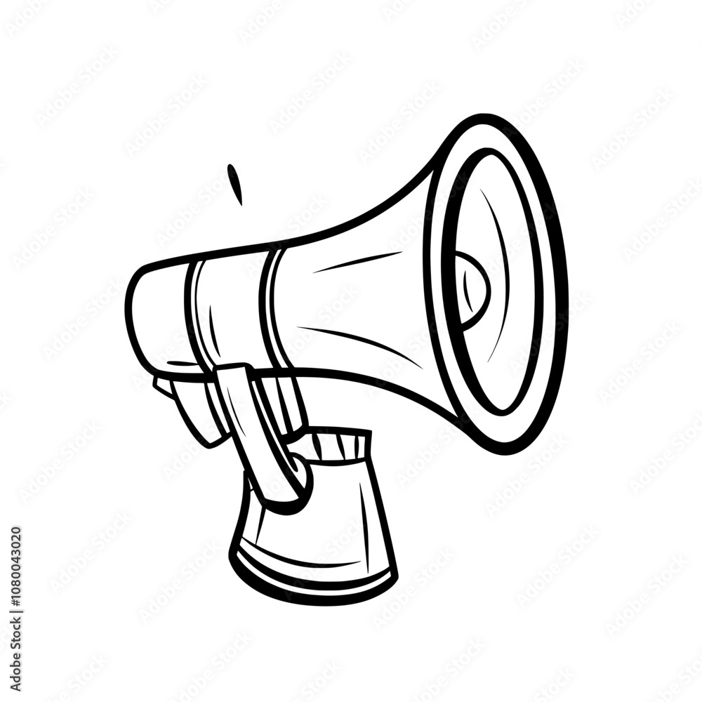 Poster the megaphone icon has a linear style and is announcing. you can adjust the stroke width.