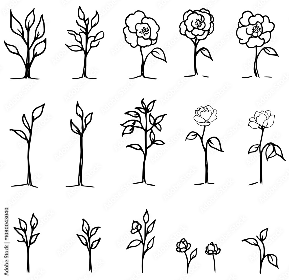 Poster a tree safely set in the color style, a camellia safely set in the color style