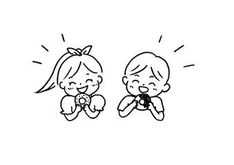 ドーナツ大好きな子どもたち