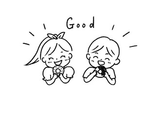 ドーナツ大好きな子どもたち