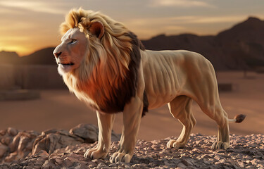 Fototapeta premium lion in the wild, amazing photo of animal