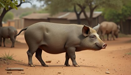 Fototapeta premium Wild boar in a natural habitat