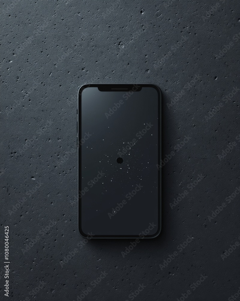 Poster minimal lockscreen: dark gray background with a small dot in the center