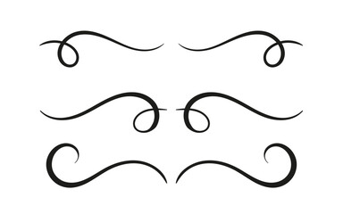 Vector set of calligraphy swirls