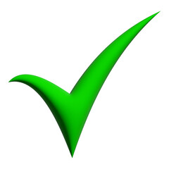 Inflate 3D illustration of variation green Check mark icon