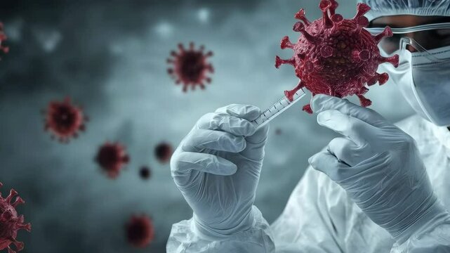 virologist virus laboratory. Selective focus