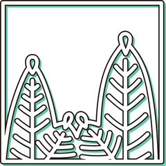 カラーシャドウ正方形ミニ花札　睦月　松　1月　松のカス