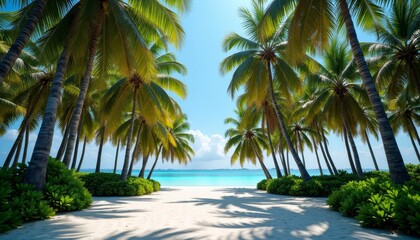 Fototapeta premium Paradise Found A tropical beach oasis
