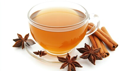A Cup of Tea with Cinnamon Sticks and Star Anise