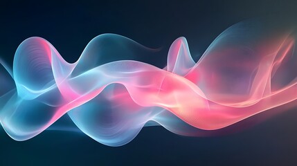 Fototapeta premium Abstract smooth glowing gradient with soft swirls of neon pink and blue
