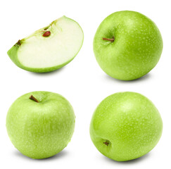 green apple isolated on white background. clipping path