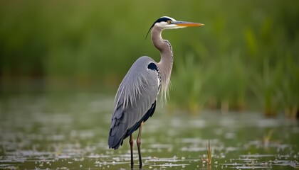  Graceful heron poised in natural beauty