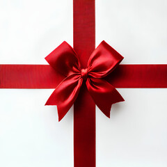 red ribbon on white background